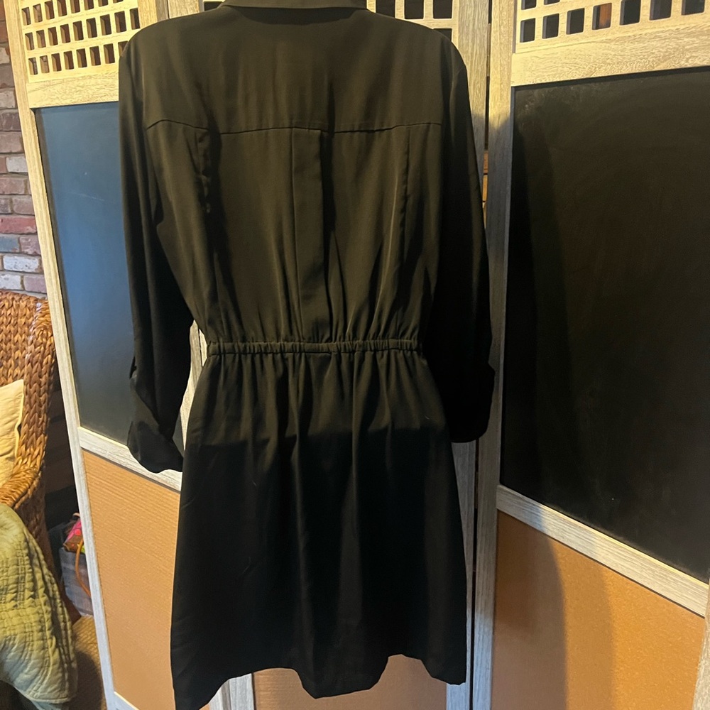 Alfani Black Long Sleeve Zip-up Jacket Dress - Picture 4 of 6